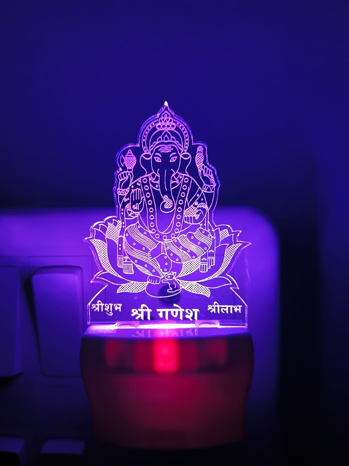 Shree Ganesh 3D LED Acrylic Night Lamp