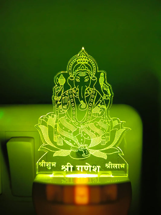 Shree Ganesh 3D LED Acrylic Night Lamp