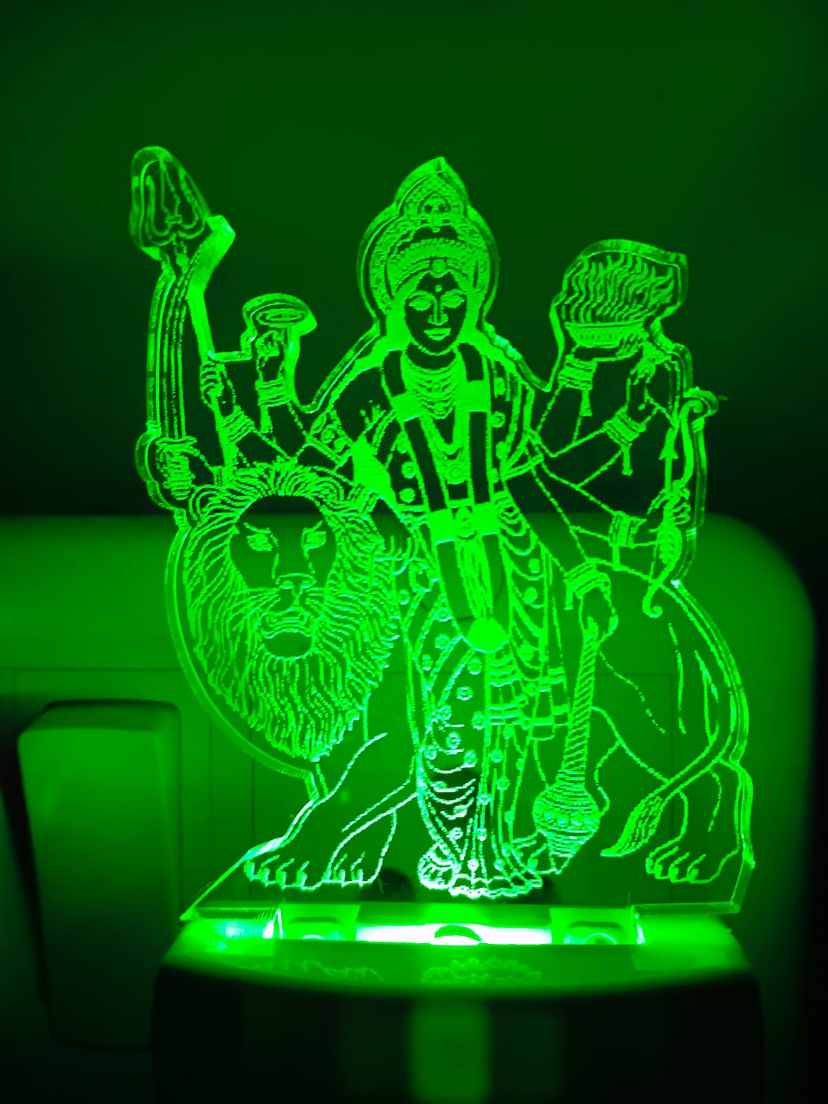 Maa Durga 3D Multicolour LED Acrylic Lamp
