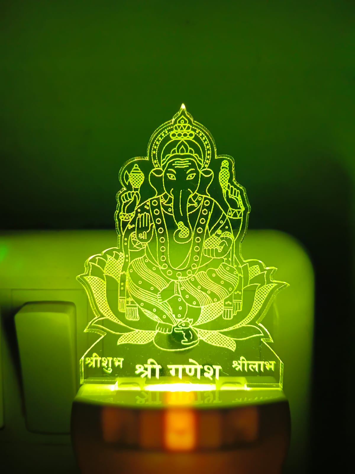 Shree Ganesh 3D LED Acrylic Night Lamp