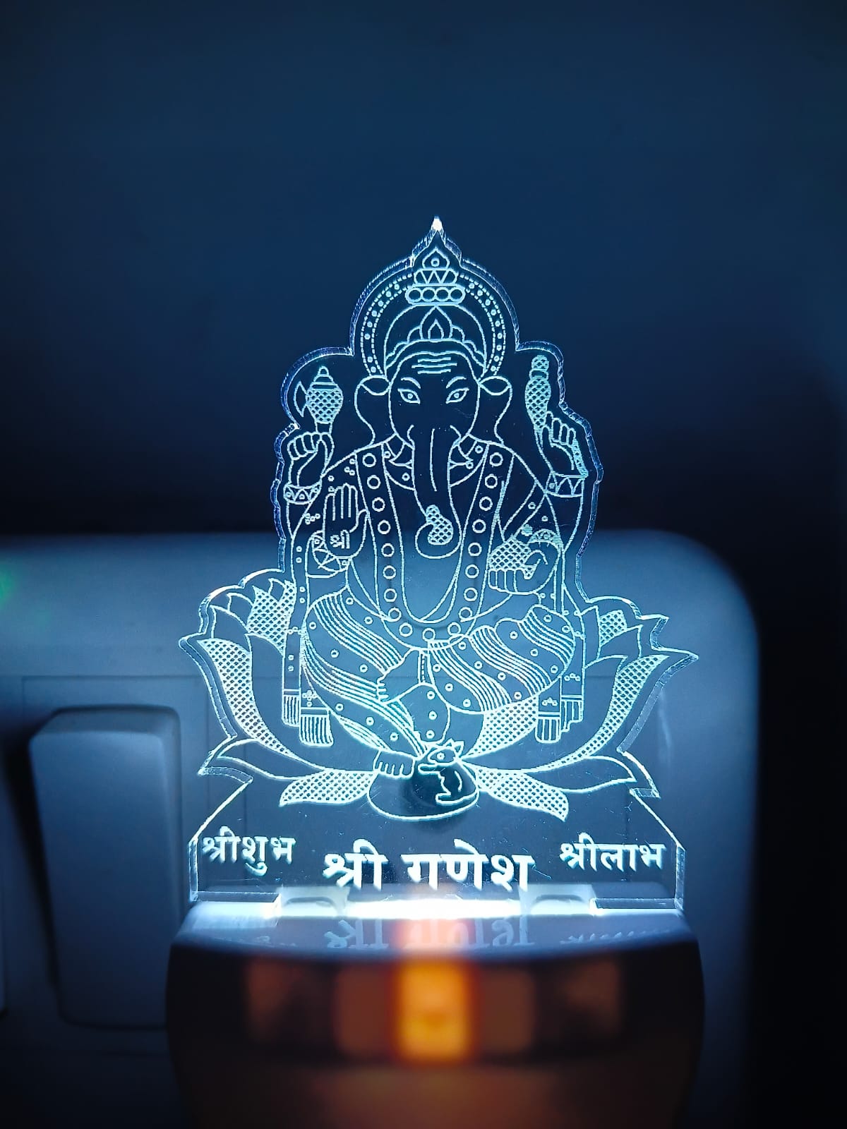 Shree Ganesh 3D LED Acrylic Night Lamp