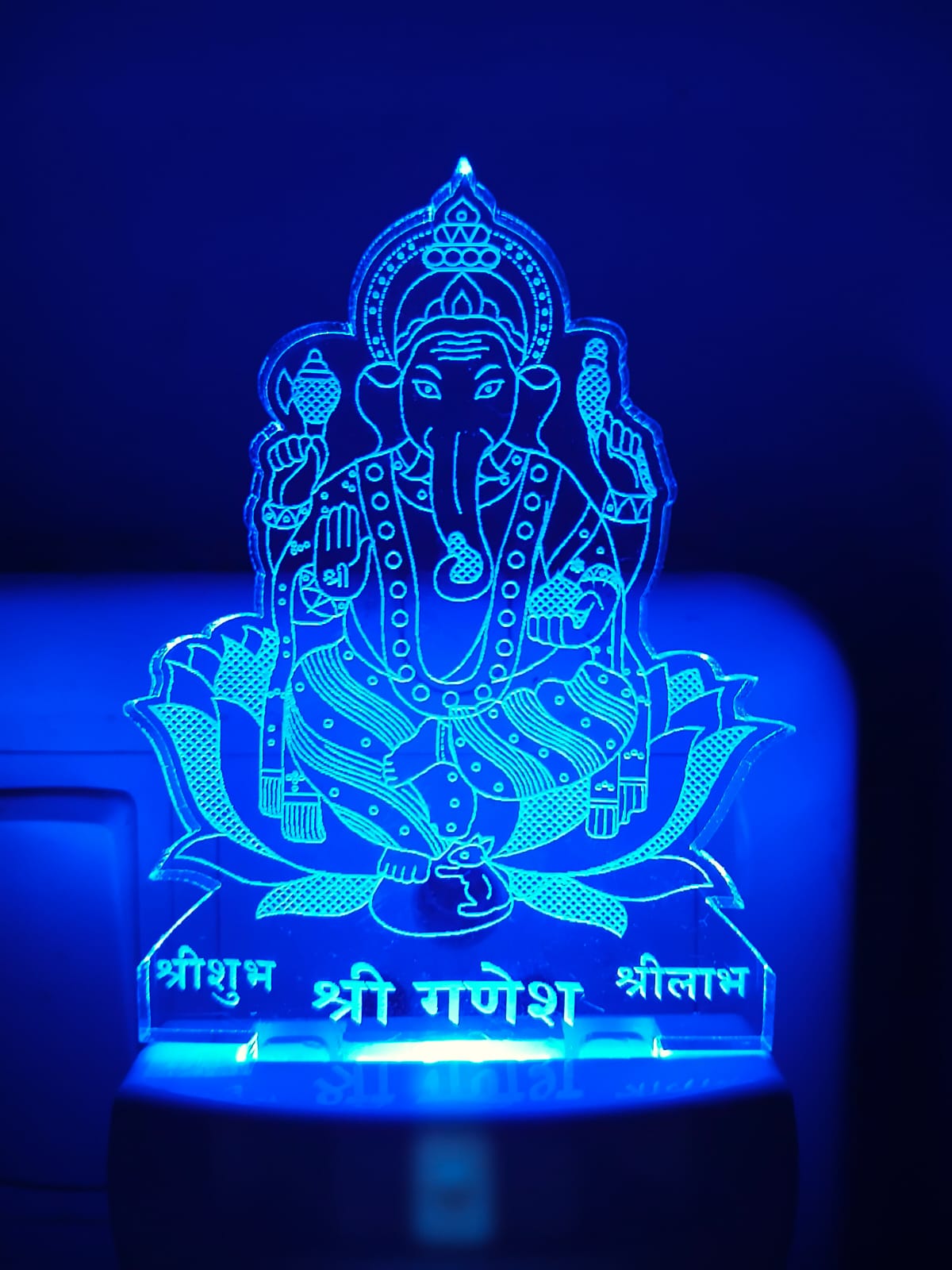 Shree Ganesh 3D LED Acrylic Night Lamp