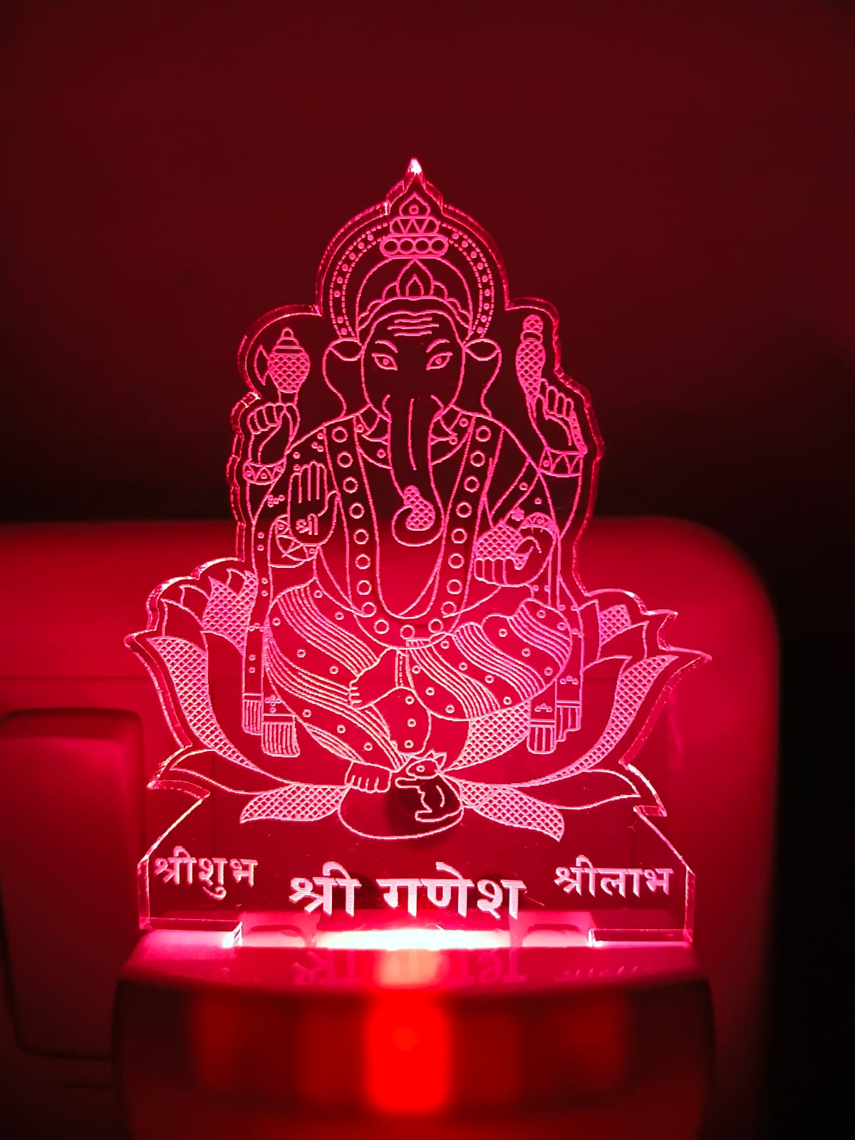 Shree Ganesh 3D LED Acrylic Night Lamp