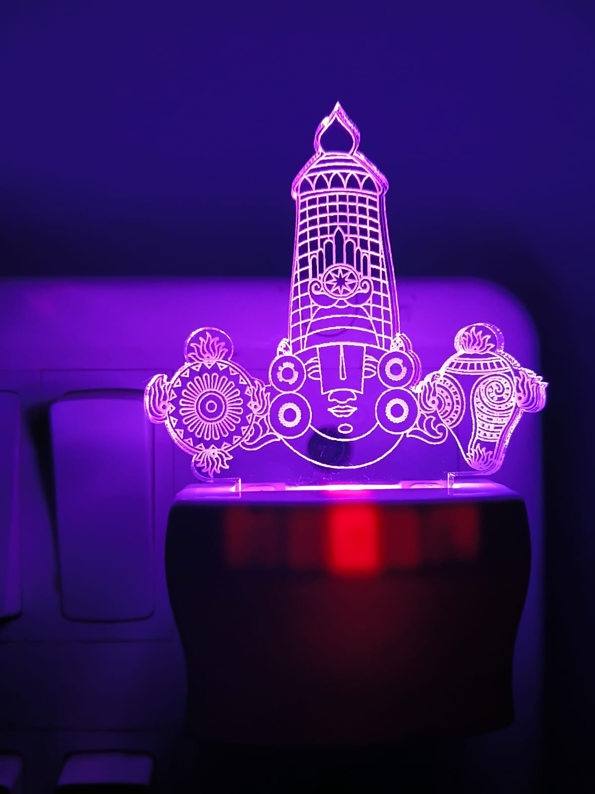 Tirupati Balaji 3D Multicolour LED Acrylic Lamp