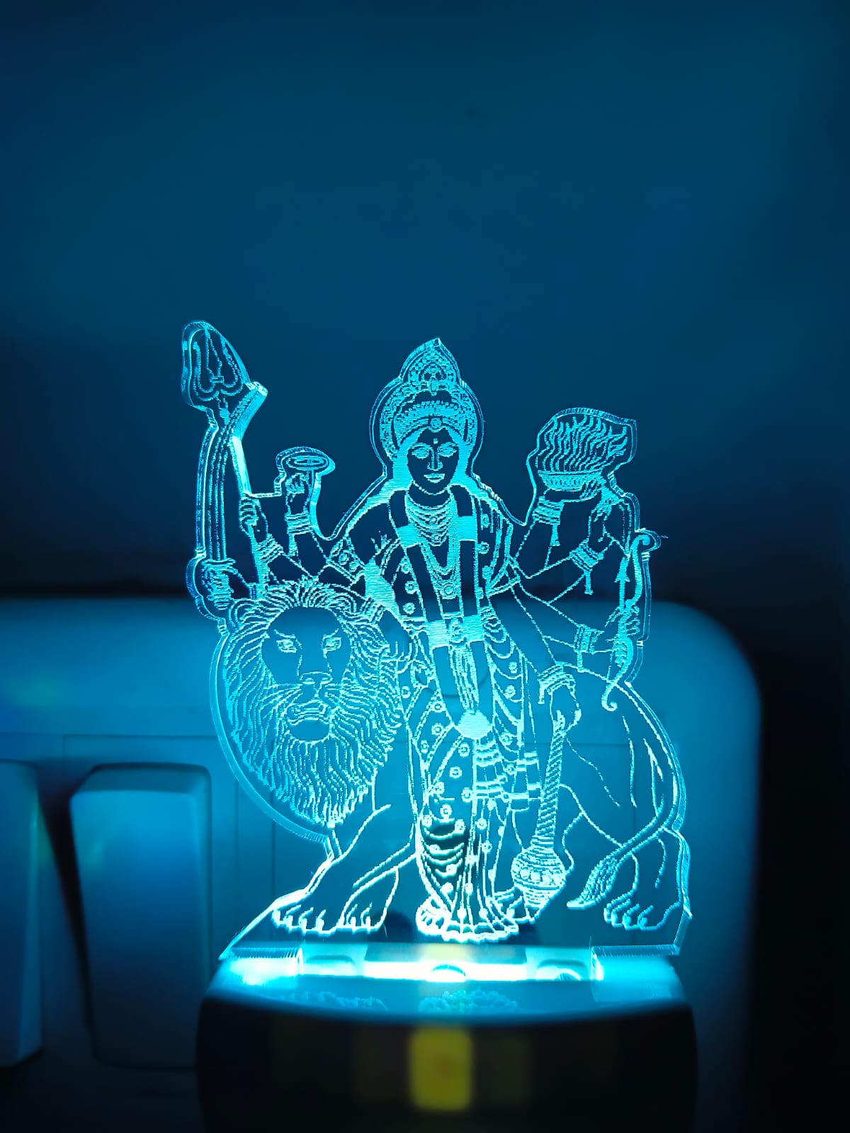 Maa Durga 3D Multicolour LED Acrylic Lamp