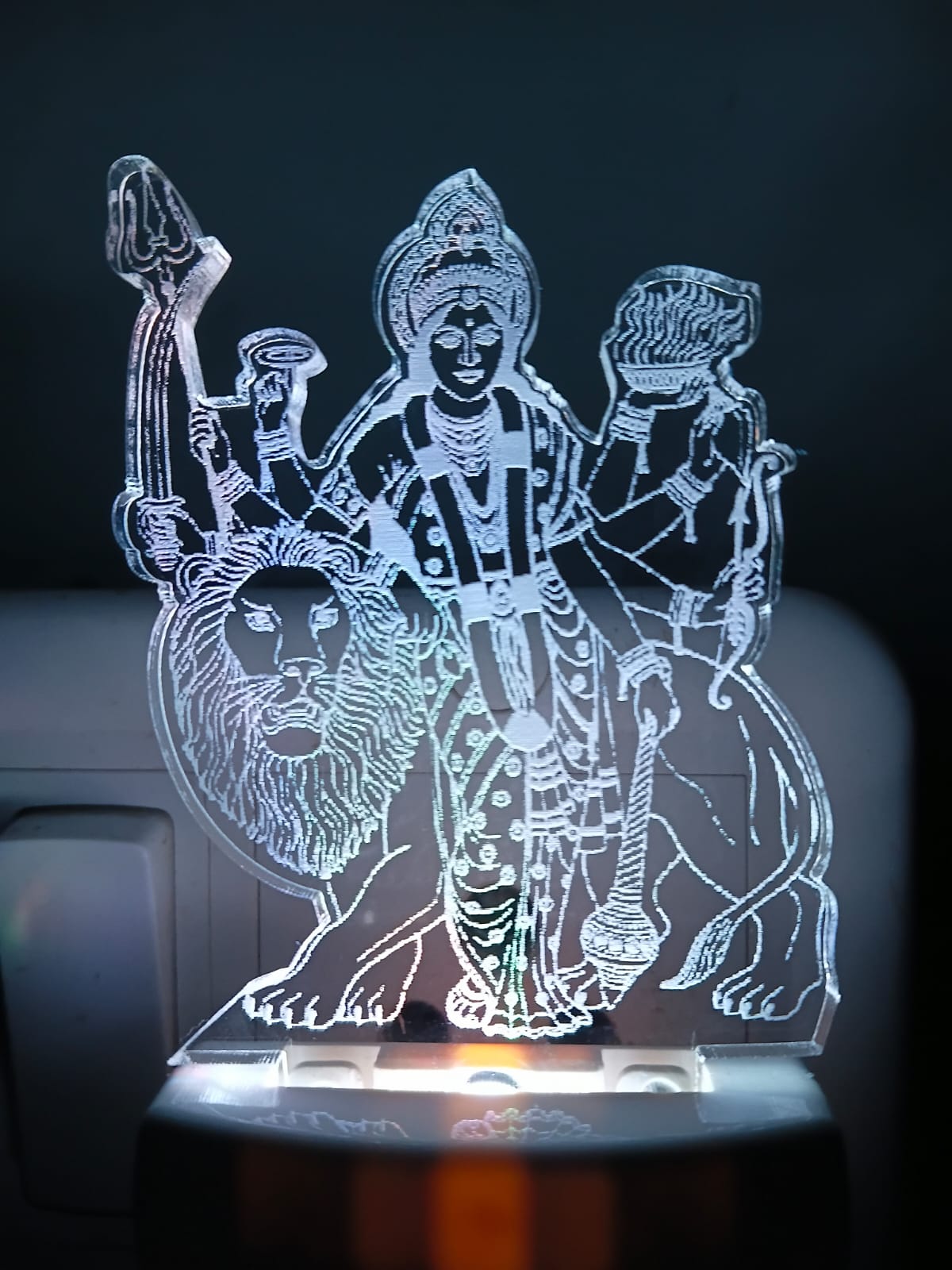 Maa Durga 3D Multicolour LED Acrylic Lamp