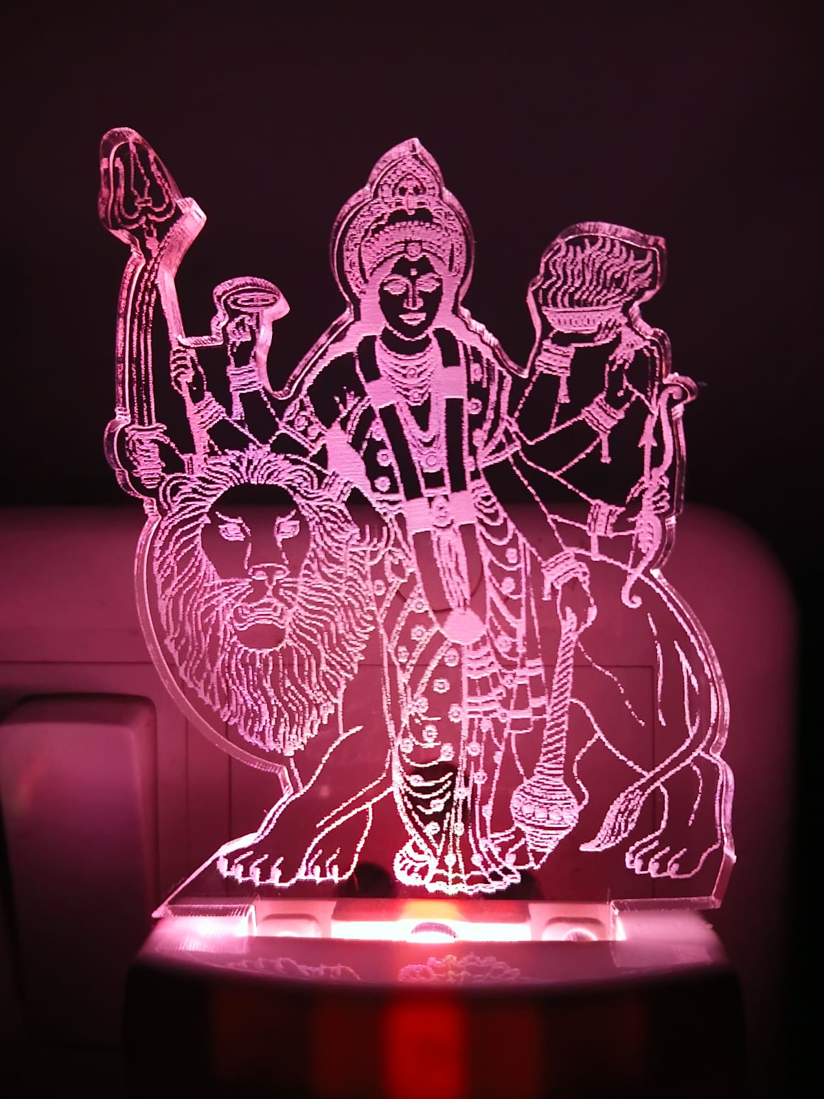 Maa Durga 3D Multicolour LED Acrylic Lamp