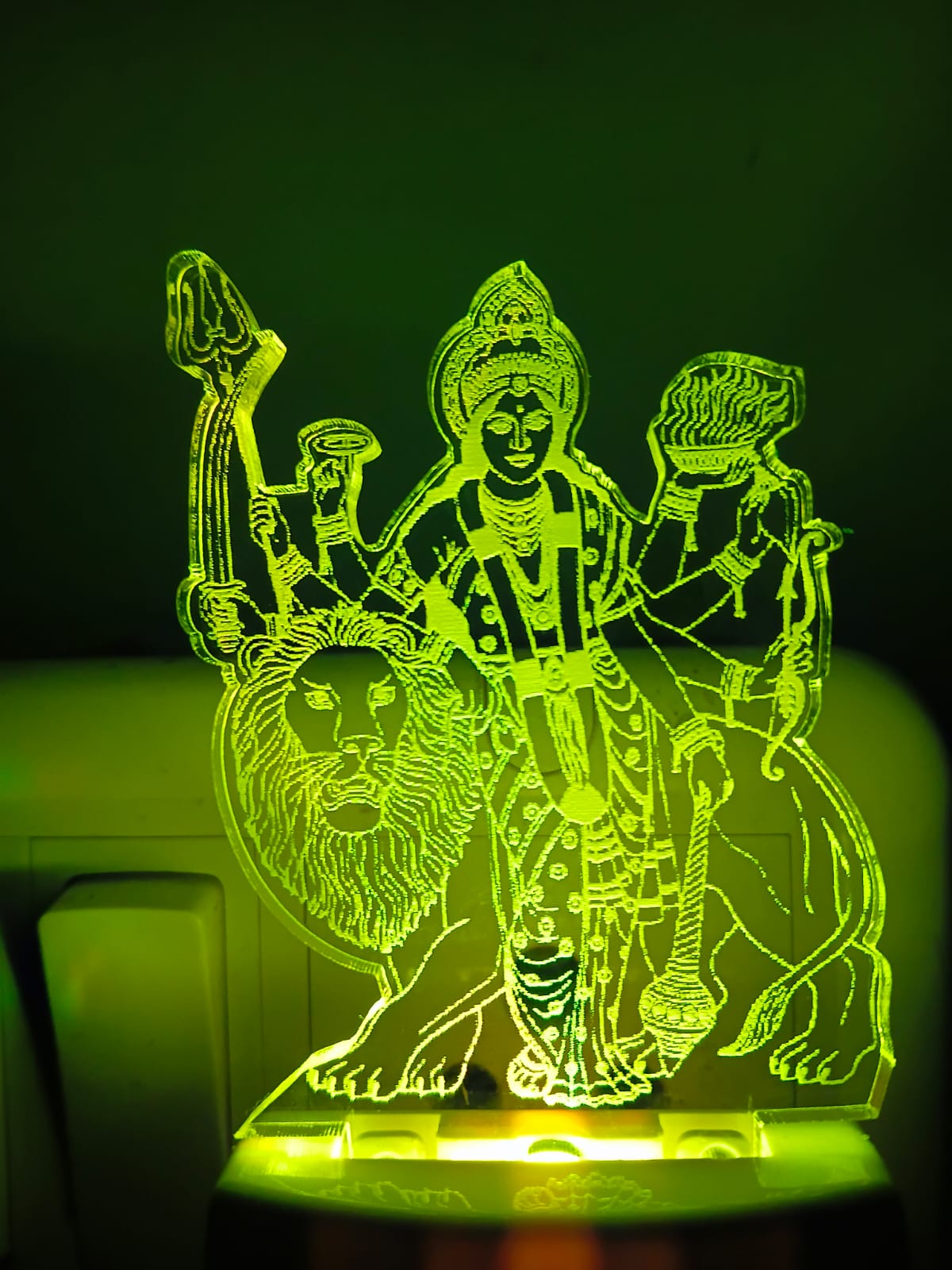 Maa Durga 3D Multicolour LED Acrylic Lamp