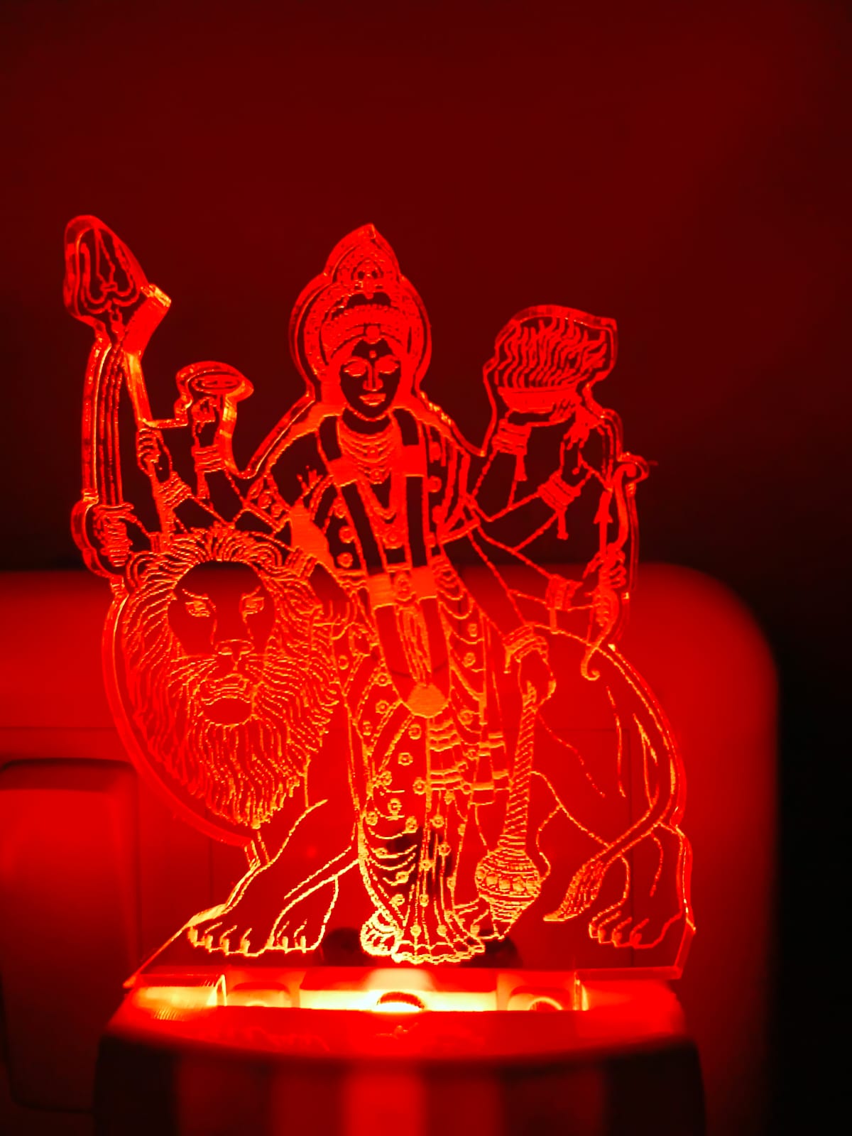 Maa Durga 3D Multicolour LED Acrylic Lamp